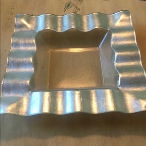 Clear and silver decorative bowl